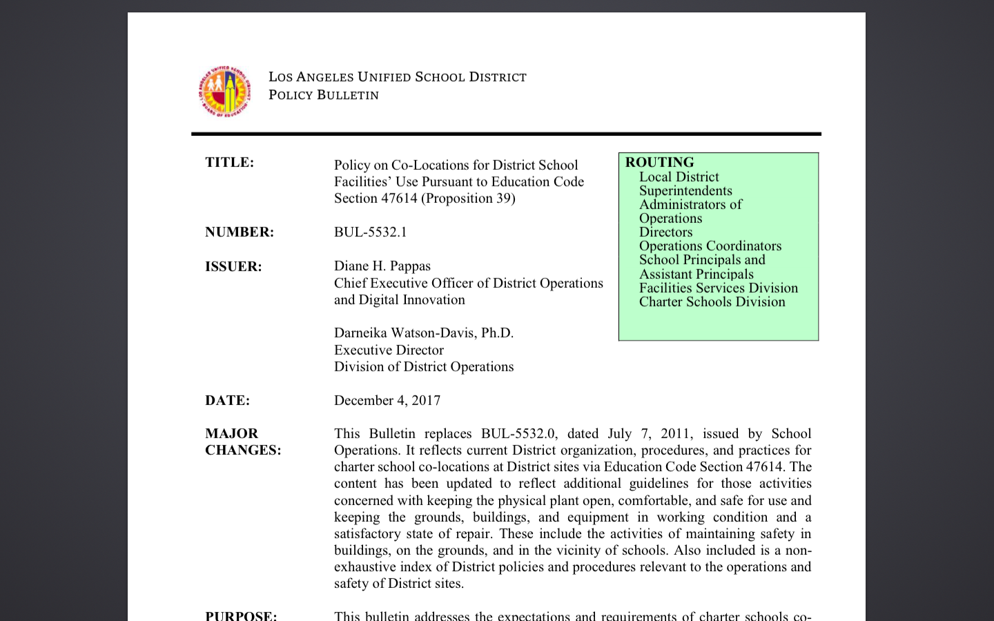 Co-Location Bulletin 5532.1